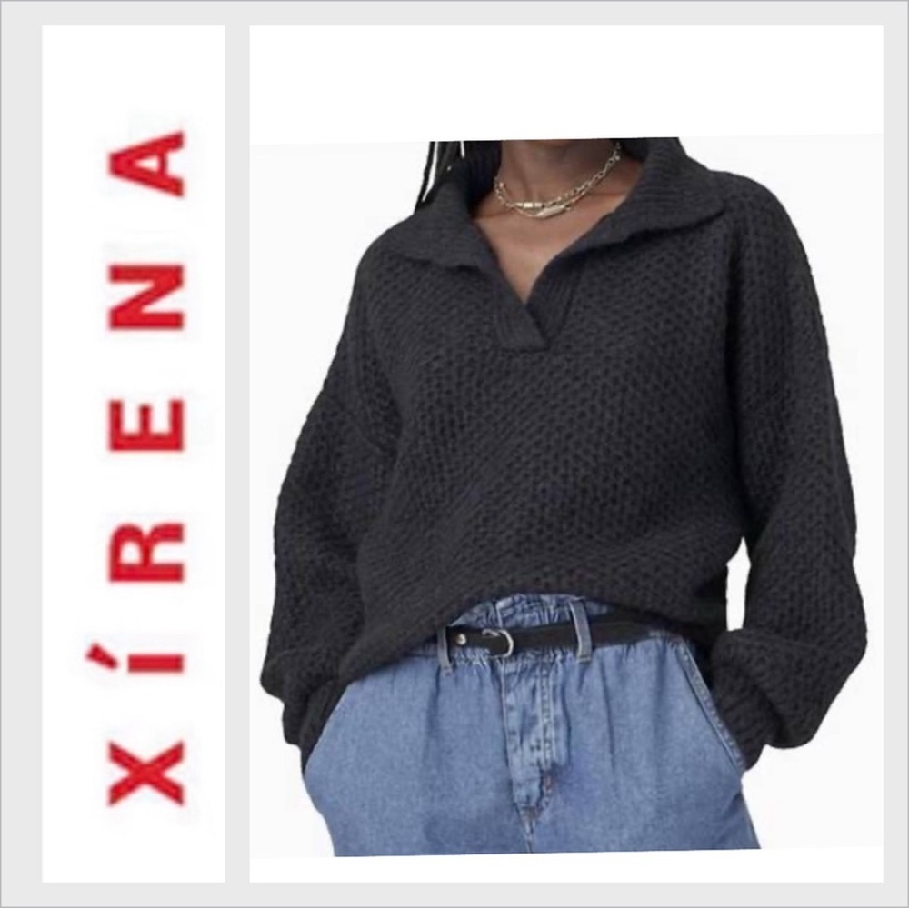 XIRENA ally sweater in black M Alpaca - Picture 2 of 9